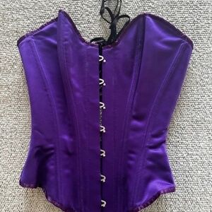"North Bound Leather" Satin Corset Small